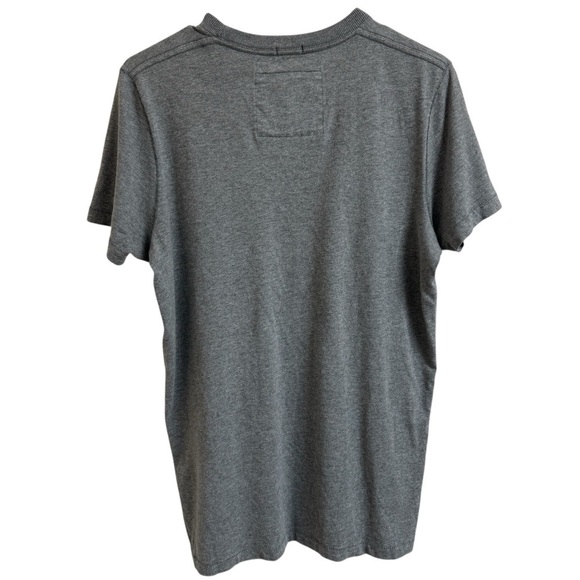 Abercrombie & Fitch Men Size M Muscle T-Shirt Gray/Blue Logo Spellout Preppy Y2K - Picture 2 of 7